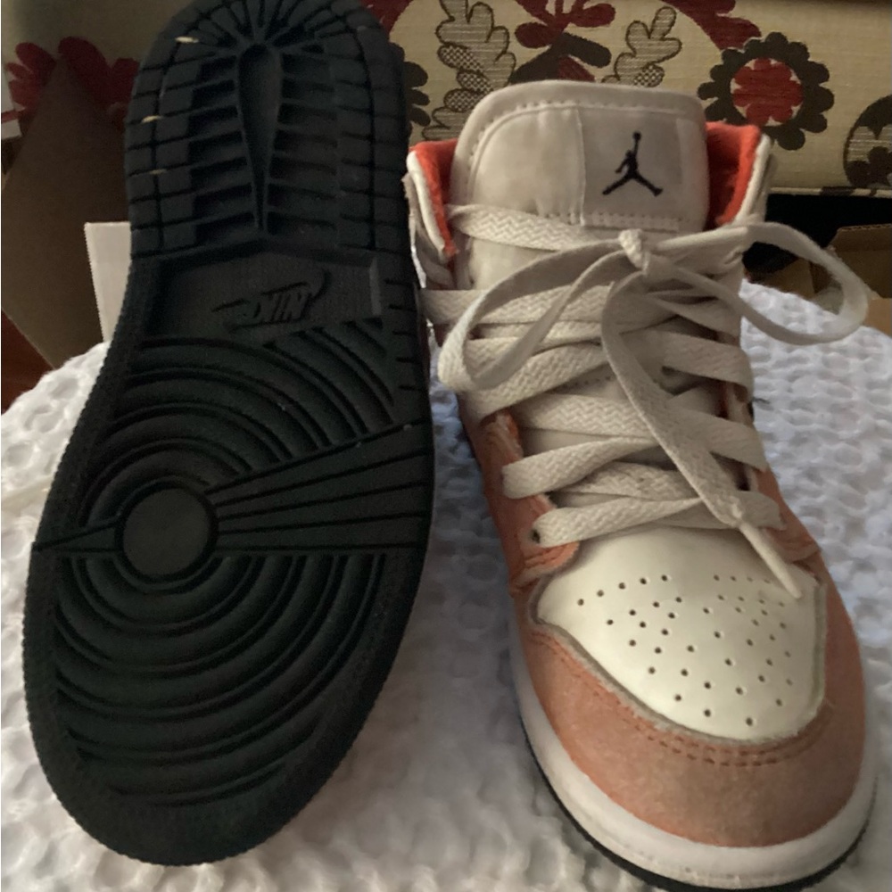 Kids Jordan Sneakers - White and Orange
